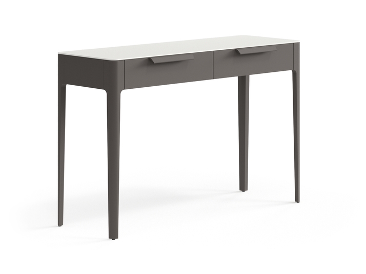 Мебель Консоль Piega 2 ящика. Цвет Матовый антрацит. Материал Гладкая эмаль. Коллекция Консоль Piega 2 ящика. Фото. Мебель Консоль Piega 2 ящика. Цвет Матовый антрацит. Материал Гладкая эмаль. Коллекция Консоль Piega 2 ящика. Картинка.